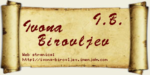 Ivona Birovljev vizit kartica